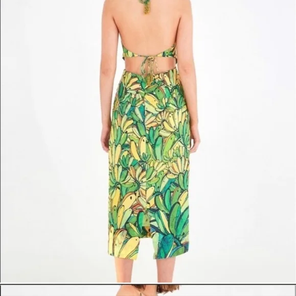 Farm Rio Green Banana Midi Dress - Picture 4 of 10